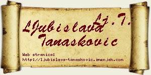 LJubislava Tanasković vizit kartica